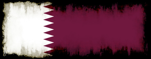 Flag of Qatar with burned edges