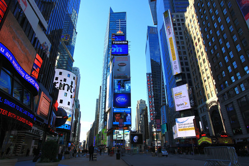 Times Square in the mornings