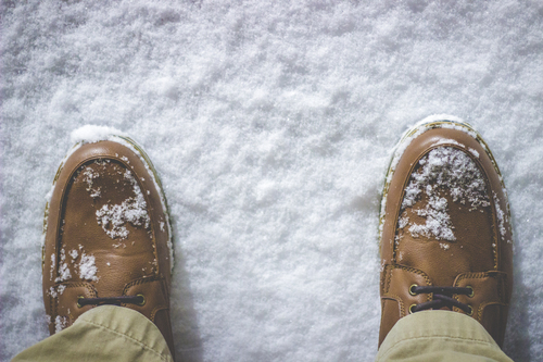 Snowy shoes