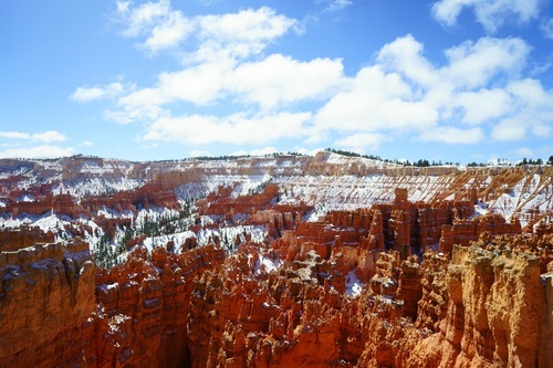 Bryce Canyon, National Park with snow cover