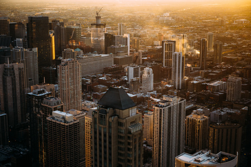 Vista aérea sobre Chicago, Estados Unidos