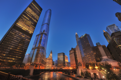 Los rascacielos de Chicago y sus luces