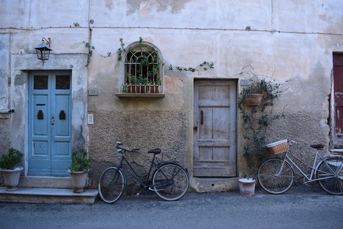 Bikes on old facades