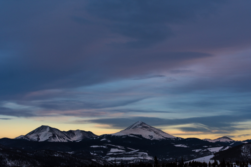 Clouds over Silverthorne mountains