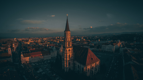 Uitzicht op de Roemeense stad