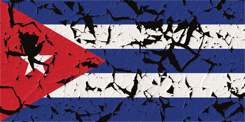 Bandera cubana con agujeros