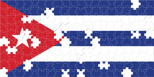 Drapelul Cubei cu piesele puzzle-ului