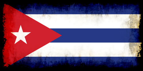Bandeira de Cuba com tinta manchas