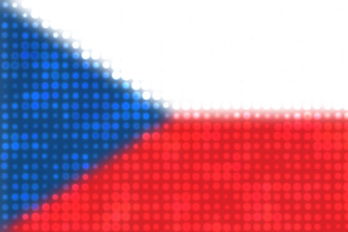 Bandera checa con puntos brillantes