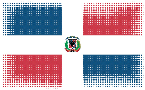 Прапор Домініканської Республіки у напівтоновому