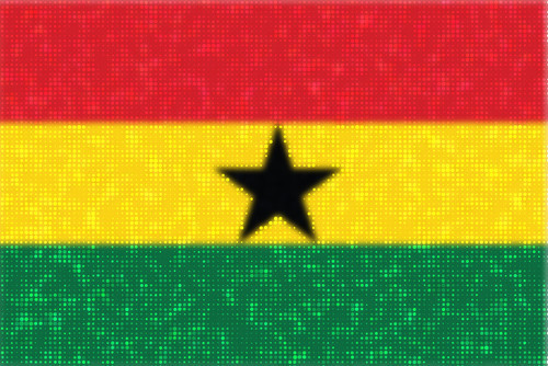 Flag of Ghana glowing dots