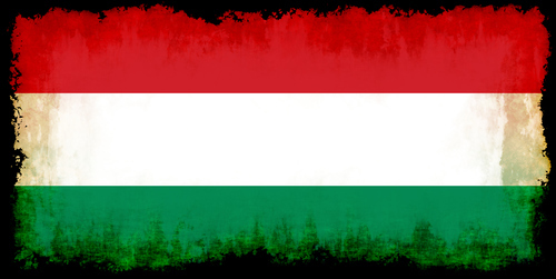 Yanmış kenarları ile Macaristan bayrağı