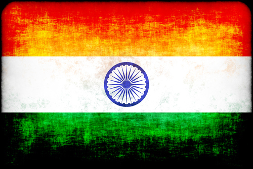 Bandeira da Índia com textura suja