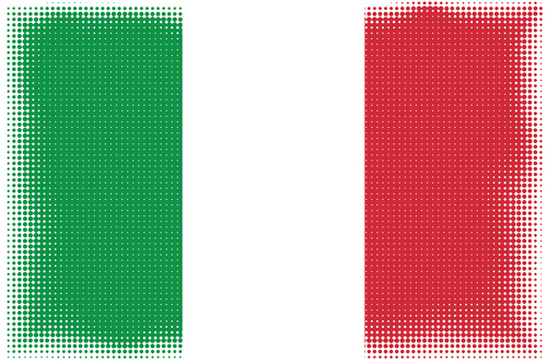 Bandera de efecto de trama de semitonos de Italia