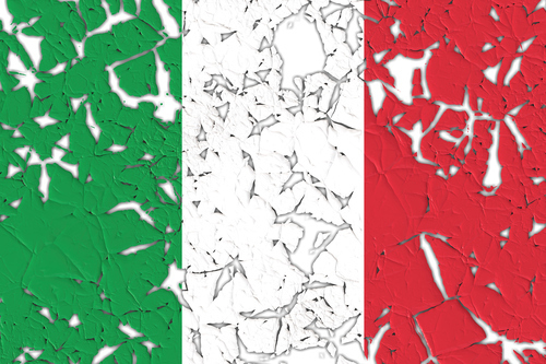 Прапор Італії з отворами
