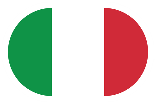 Bandera de forma ovalada de Italia