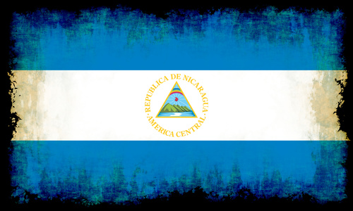 Прапор Нікарагуа з горітими краями