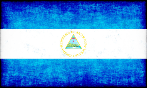 Nicaraguan flag in grunge pattern