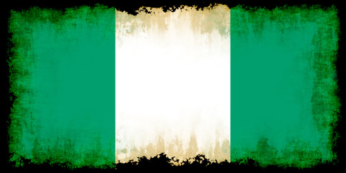 Nigerian flag with black frame