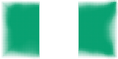 Нигерийский флаг в полутоном стиле