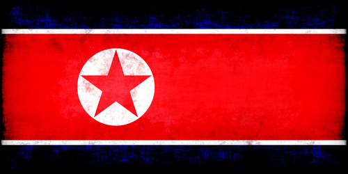 North Korea flag with grunge texture