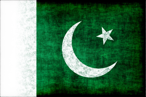 Textura grunge negro de bandera paquistaní