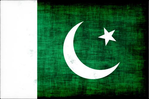 Pakistani flag with grunge texture
