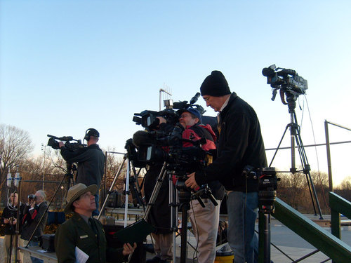 TV crew outdoors