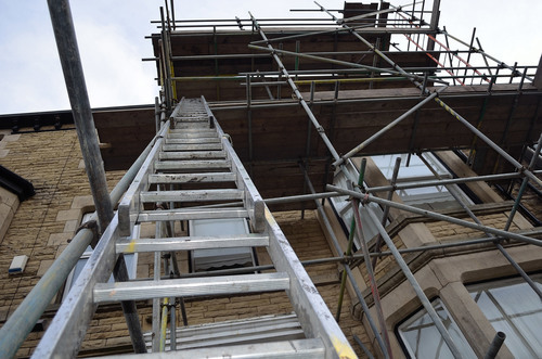 Scaffold with ladder