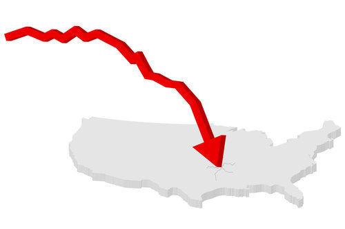 Úpadek USA na mapě
