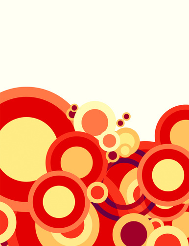 Círculos vermelhos e amarelos