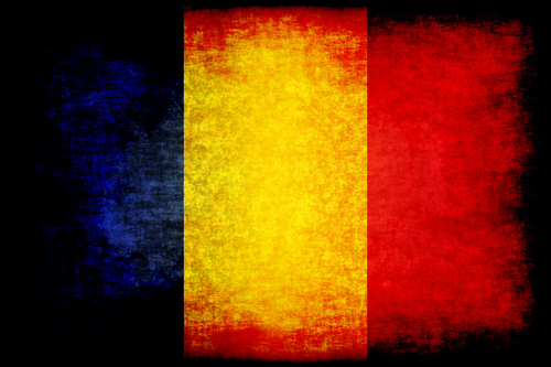 Roemeense vlag grunge textuur
