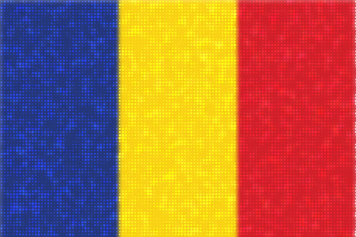 Romanian flag with bright dots