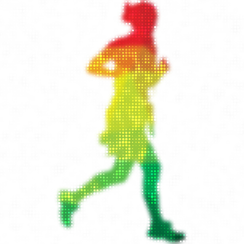 Alergător siluetă colorate