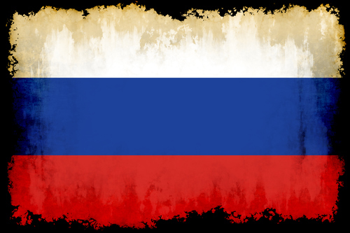 Bandeira do russo com frame preto