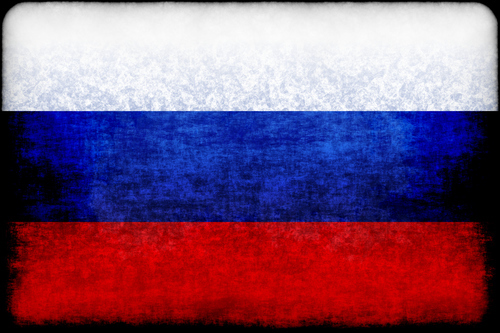 Ruská vlajka s špinavé skvrny