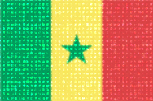 Senegal flag glowing dots