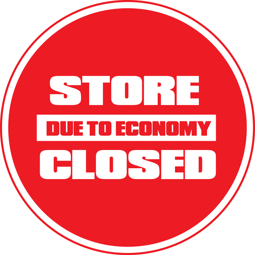 Store closed sticker