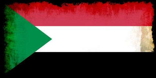 Судані прапор в грандж стиль