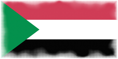 Vlajka Súdánu v polotónovém