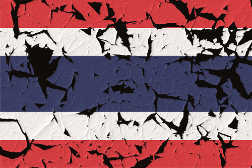 Bandeira de Tailândia descascada fora