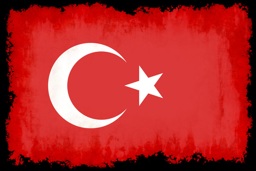 Turkish flag with black frame