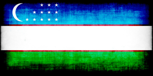 Özbekistan bayrağı grunge çerçeve