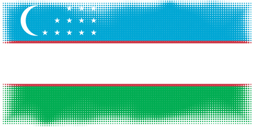 Özbekistan bayrağı noktalı resim deseni
