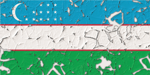 Uzbekistan flag with holes