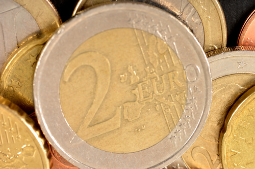 Close-up de dois euros