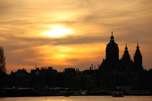 Zonsondergang In Amsterdam