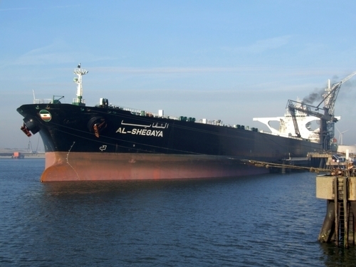 Tanker in a seaport