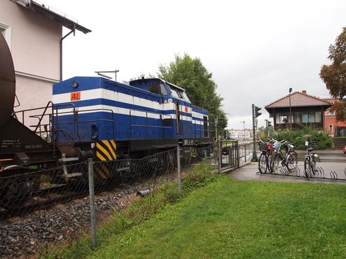 Blue diesel locomotive