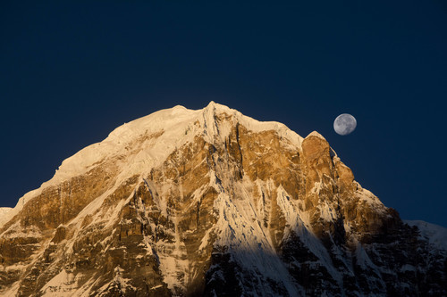 Mountain and the moon